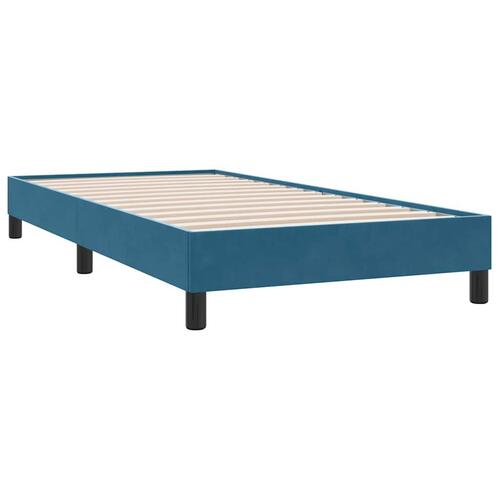 Kontinentalseng med madras mørkeblå 90x210 cm fløjl