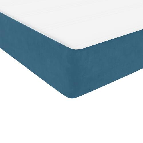 Kontinentalseng med madras mørkeblå 90x210 cm fløjl