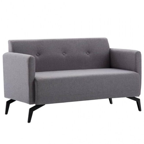 2-personers sofa stofbeklædning 115 x 60 x 67 cm lysegrå