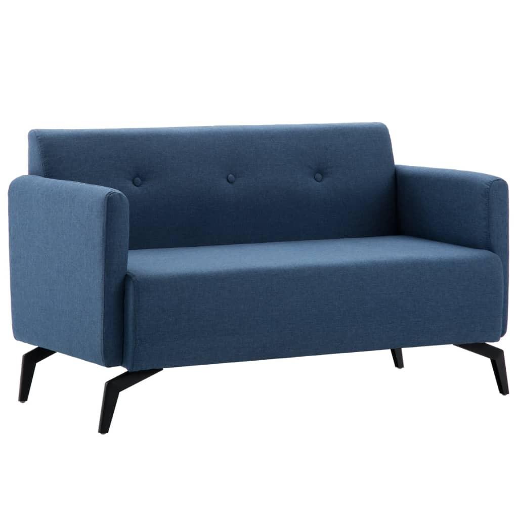 2-personers sofa 115x60x67 cm stofbetræk blå