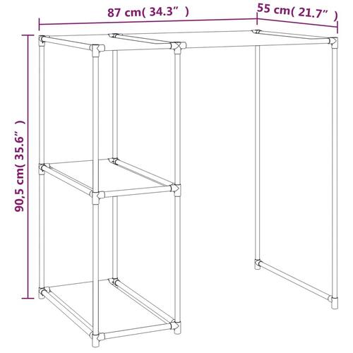 Opbevaringsreol over vaskemaskine 87x55x90,5 cm jern sort (OUTLET A)