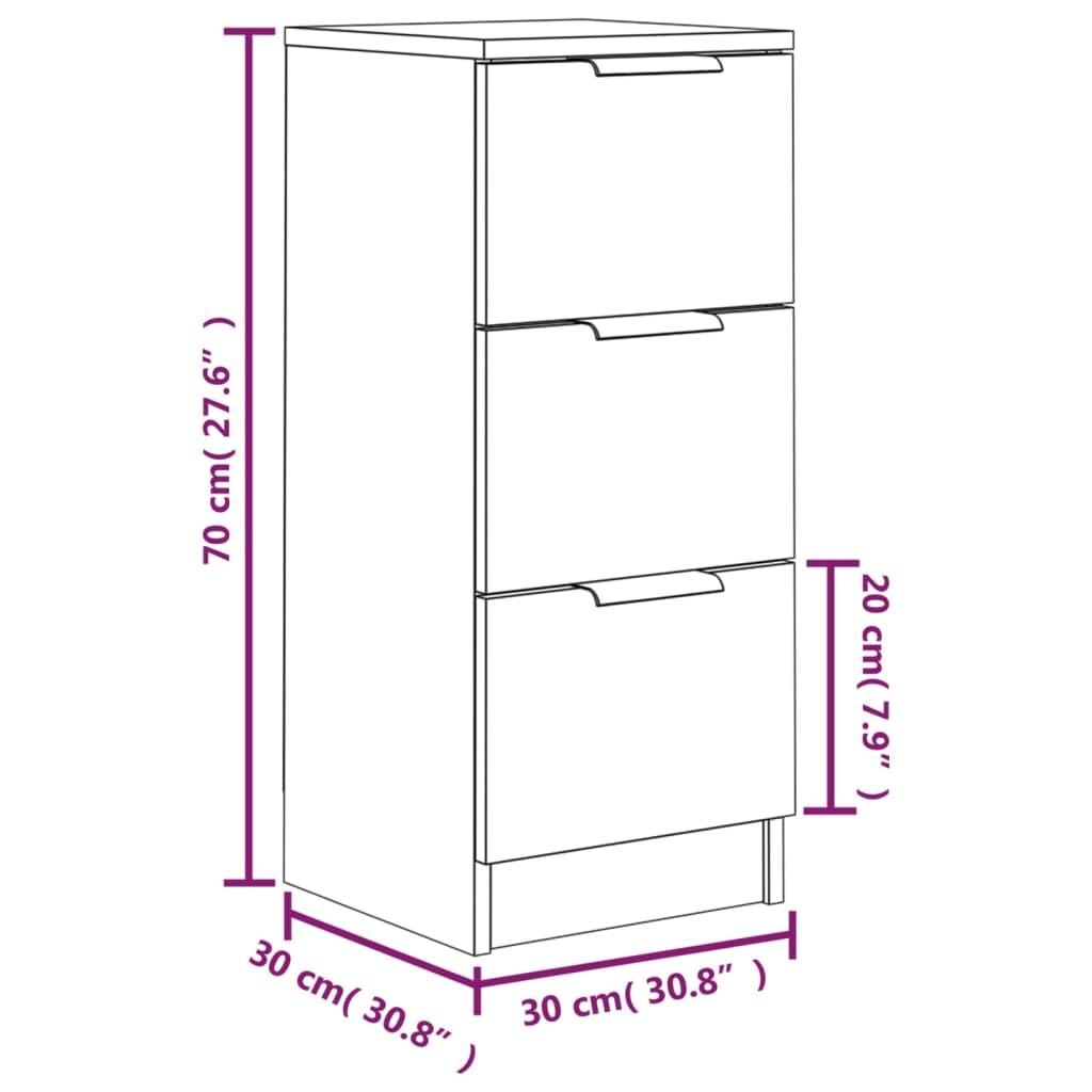 Skænk 30x30x70 cm konstrueret træ hvid (OUTLET A+)
