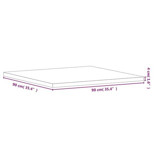 Bordplade 90x90x4 cm firkantet massivt bøgetræ