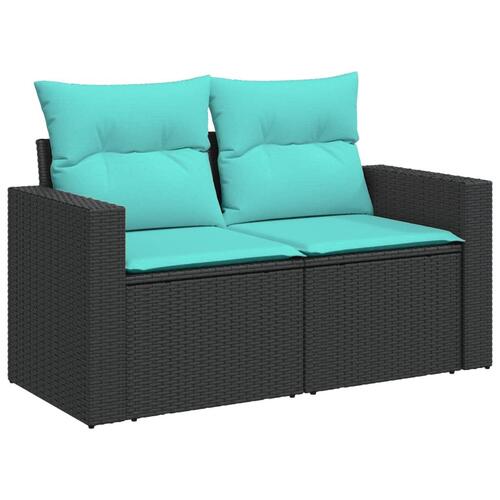 Sofasæt til haven 9 dele med hynder polyrattan sort