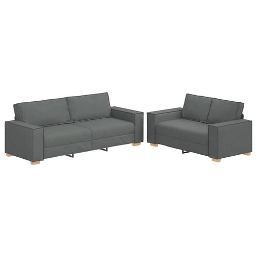 2 personers sofa med hynder stof mørkegrå