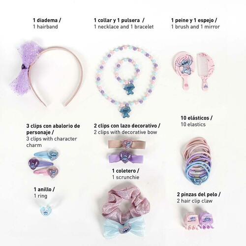 Tilbehør til Håret Stitch Pink 24 Dele