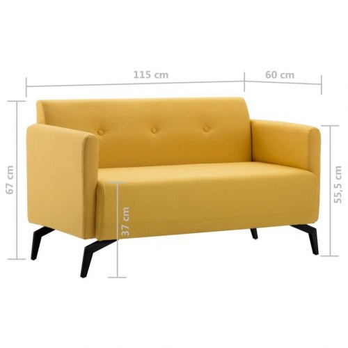 2-personers sofa stofbeklædning 115 x 60 x 67 cm gul