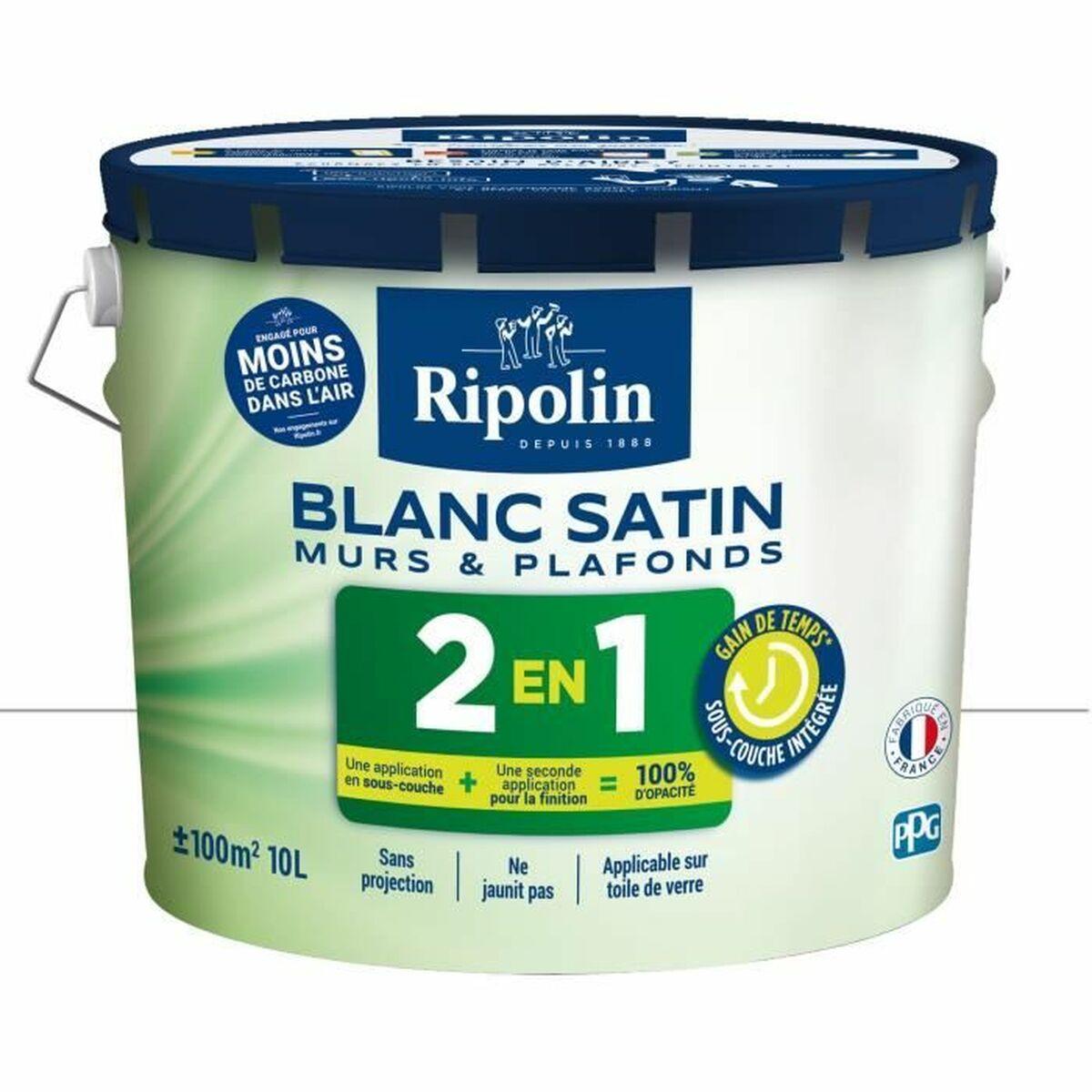 Ripolin grunderingsmaling hvid satin 10 l - indendørs vandbaseret