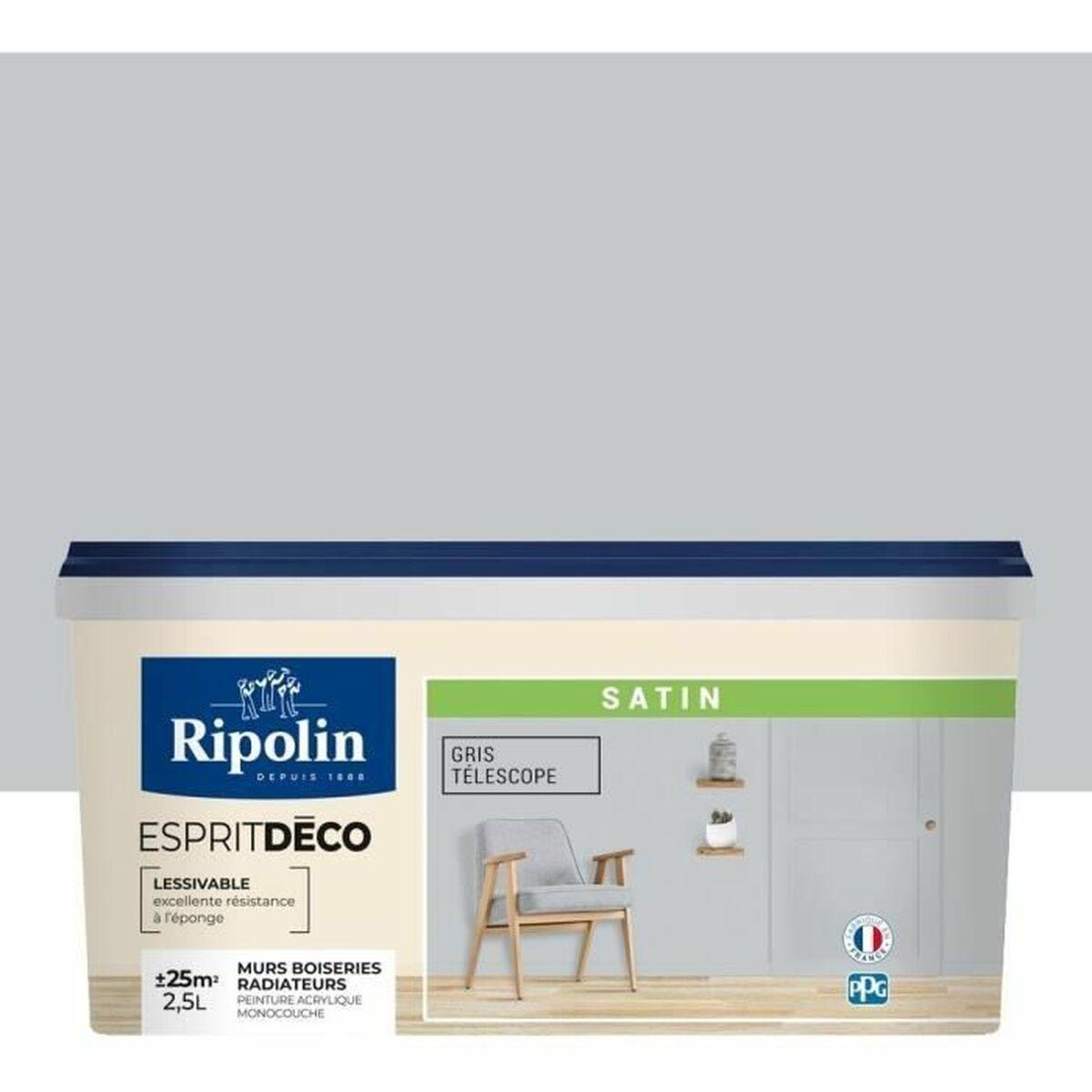 Ripolin grunderingsmaling - grå, satin, 2,5 l