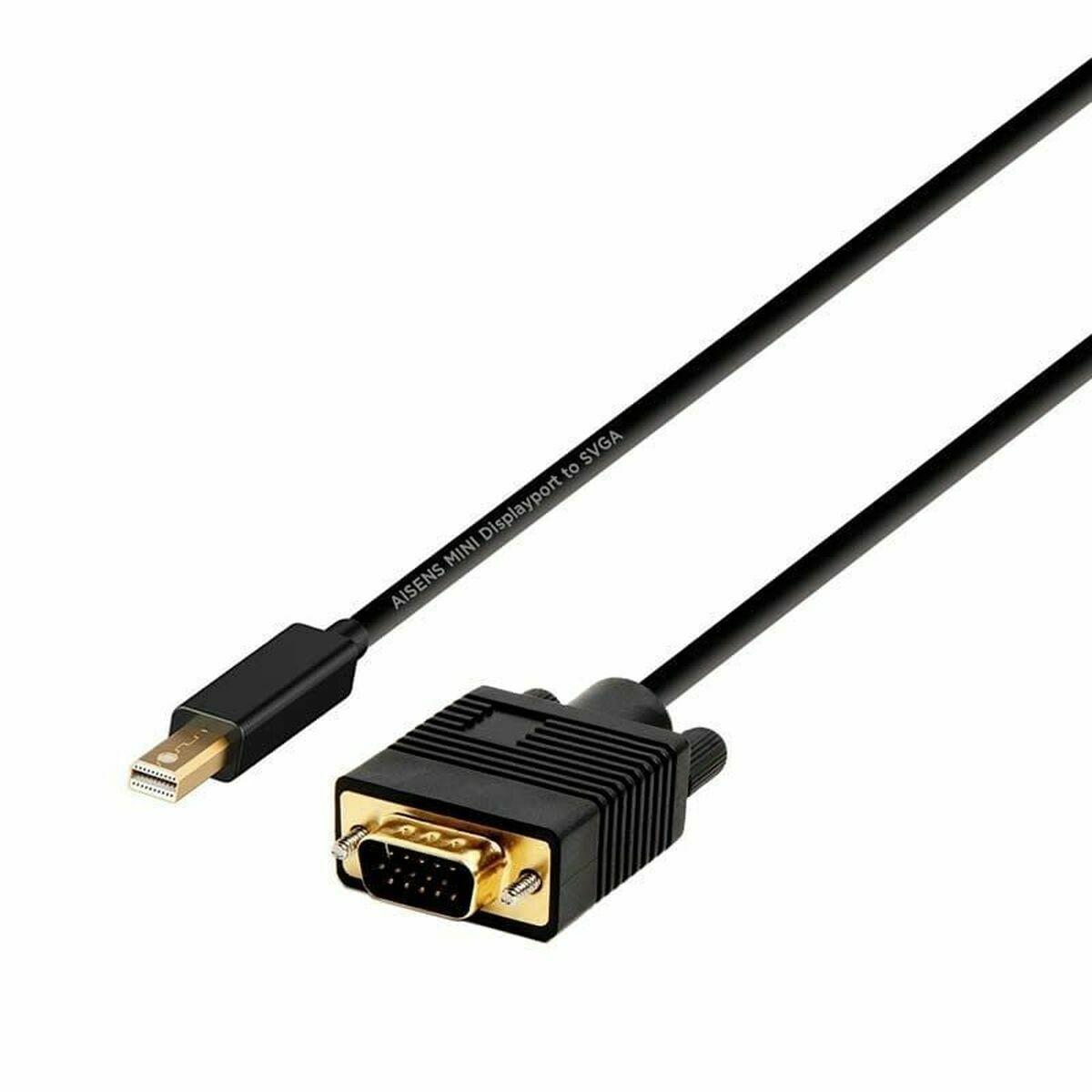 Aisens Mini DisplayPort til VGA omformer kabel 2 m - Sort billede