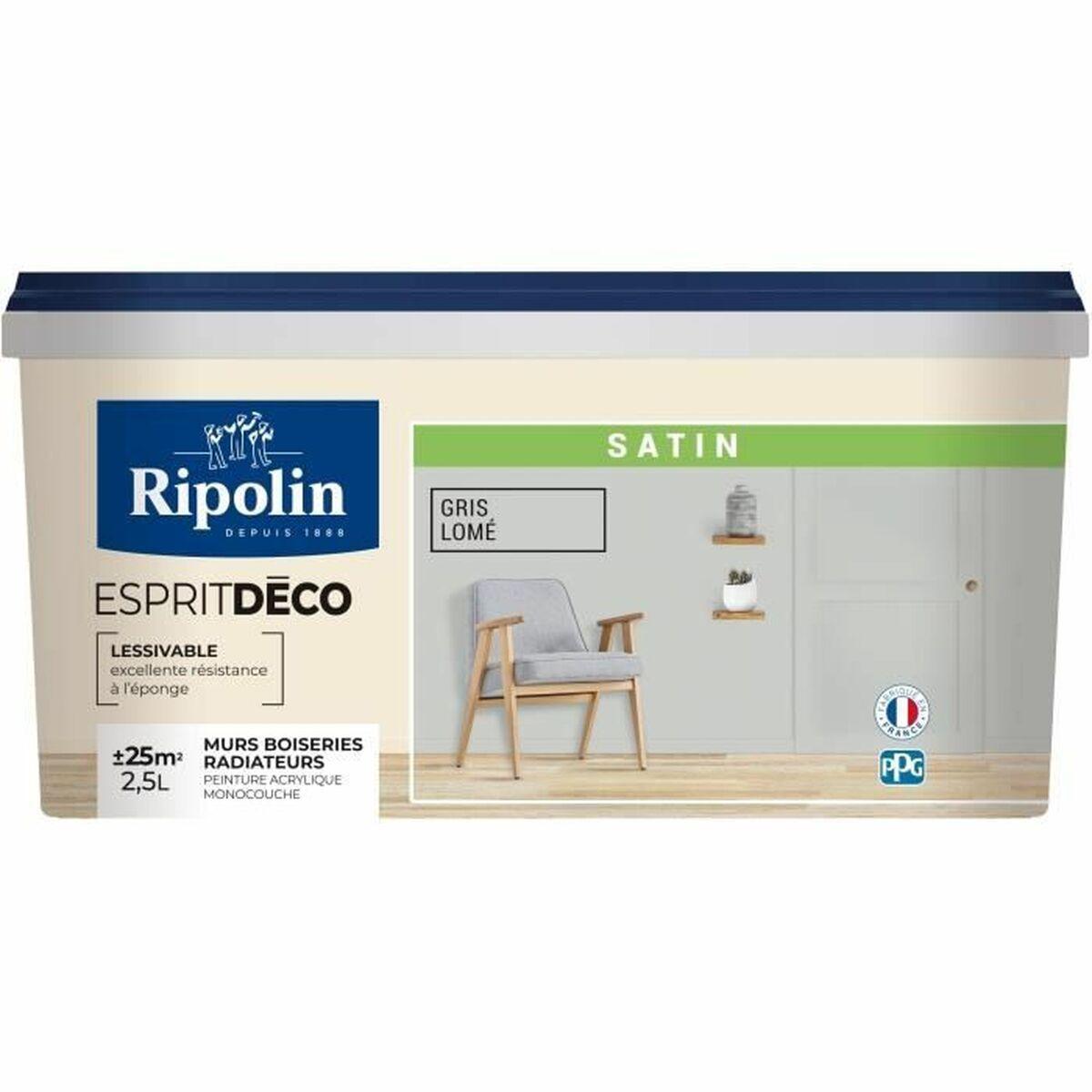 Ripolin grunderingsmaling - grå, satin, 2,5 l