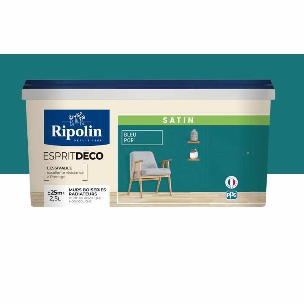 Ripolin grunderingsmaling - Blå, satin finish, 2,5 l
