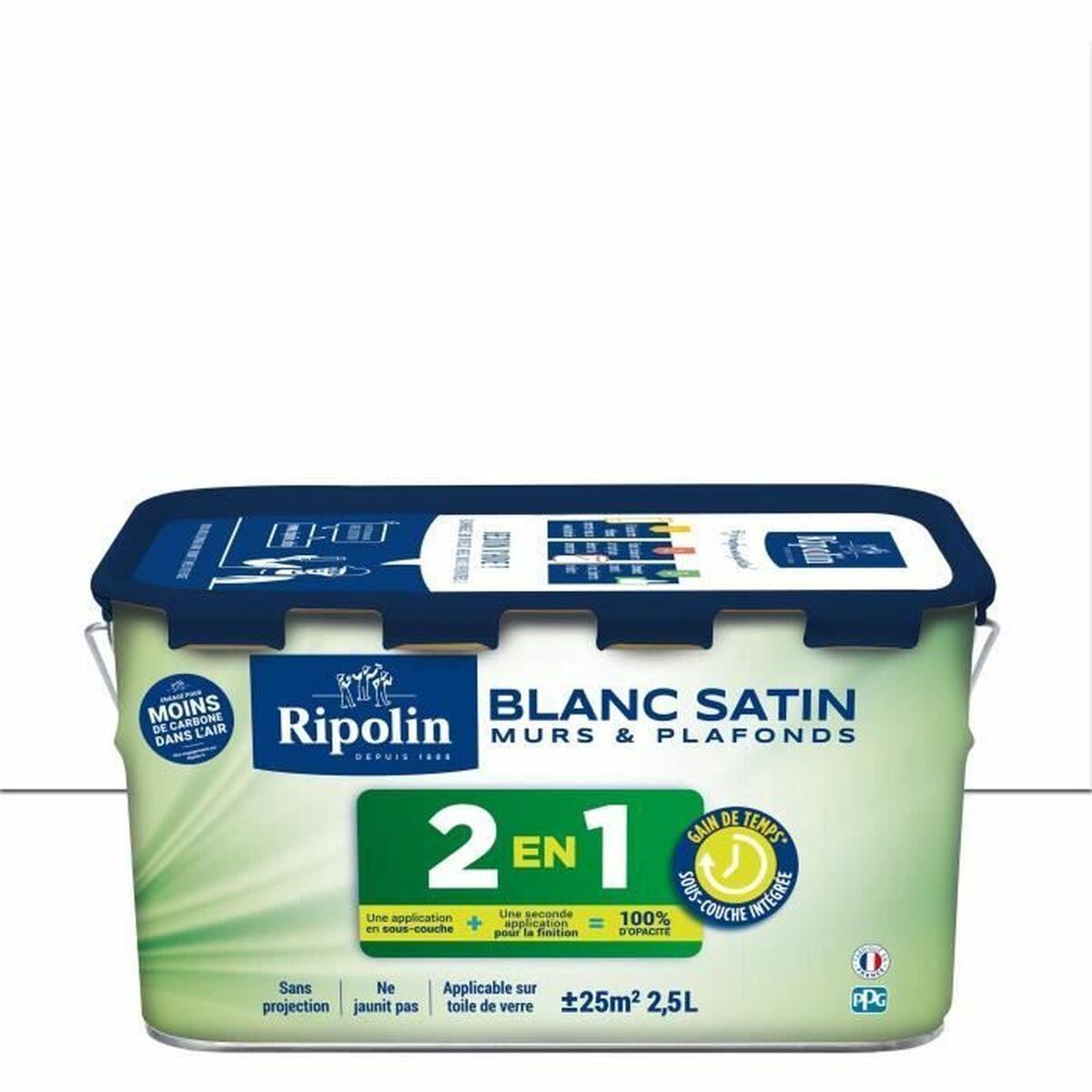 Ripolin grunderingsmaling - hvid satin, 2,5 l