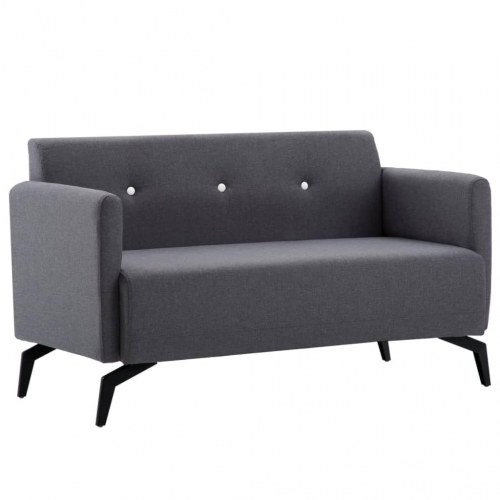 2-personers sofa 115x60x67 cm stofbetræk mørkegrå