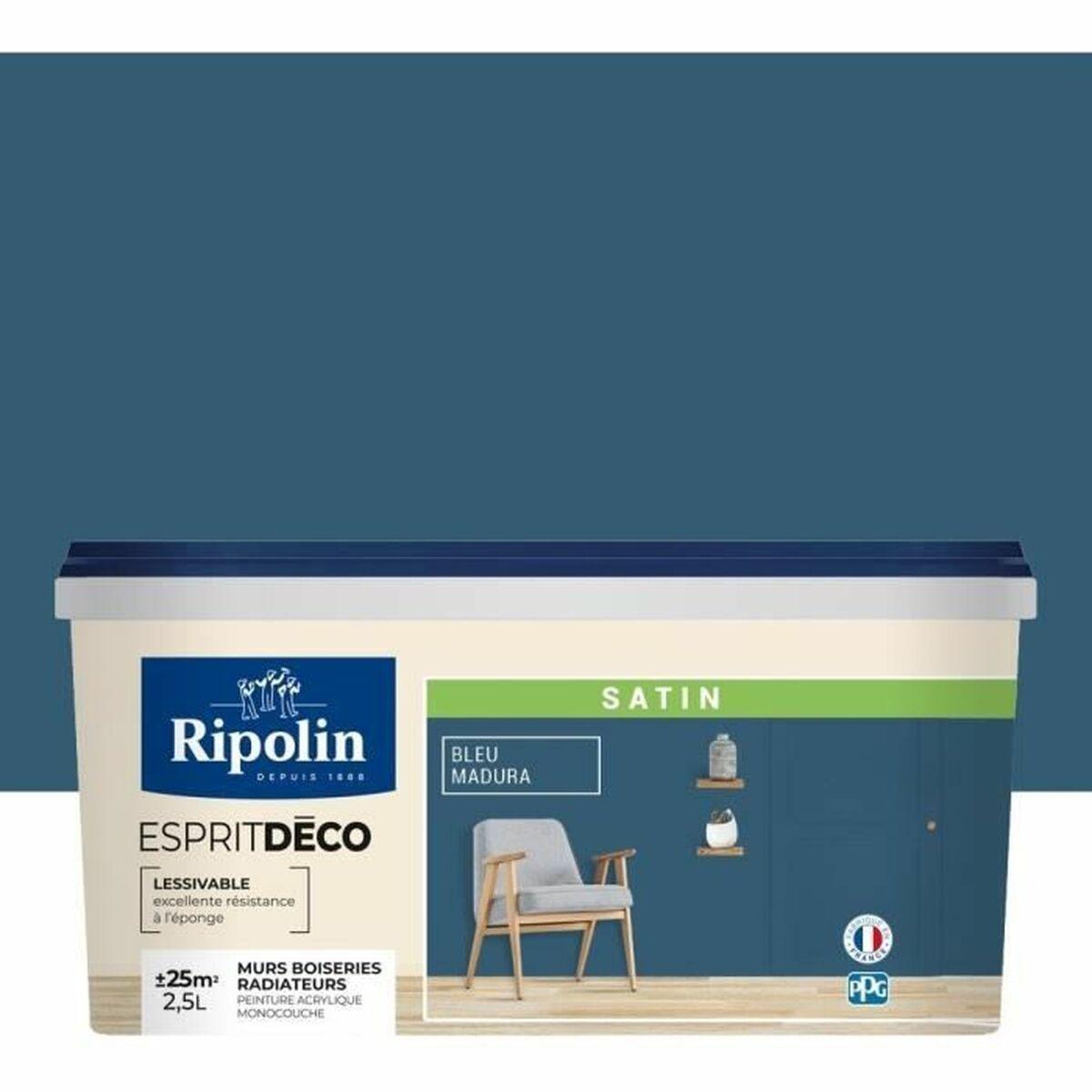 Ripolin grunderingsmaling - blå, satin, 2,5 l
