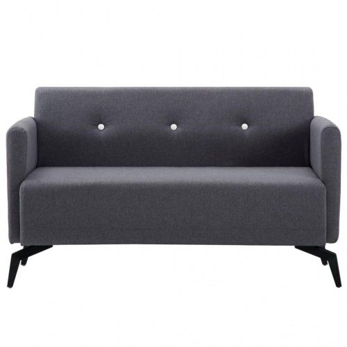 2-personers sofa 115x60x67 cm stofbetræk mørkegrå