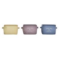 Kurv DKD Home Decor Lærred Moderne (20 x 16 x 15 cm) (3 enheder)