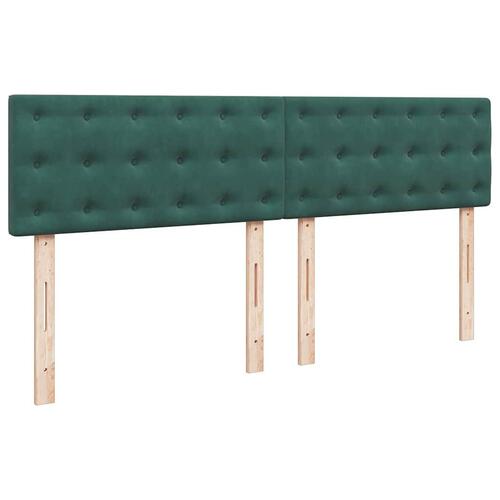 Osmannisk sengeramme med madras 200x200 cm fløjl mørkegrøn