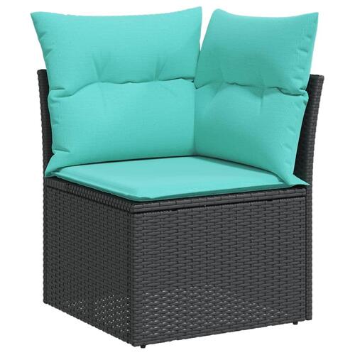 Sofasæt til haven 11 dele med hynder polyrattan sort