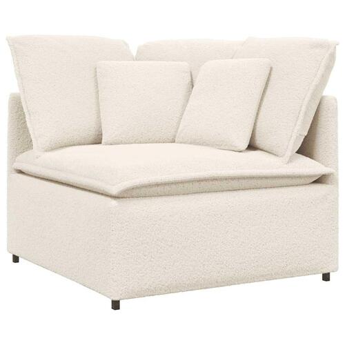 Modulsofa hjørnemodul med hynder 100 cm cremefarvet