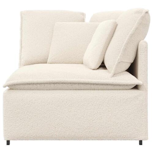 Modulsofa hjørnemodul med hynder 100 cm cremefarvet