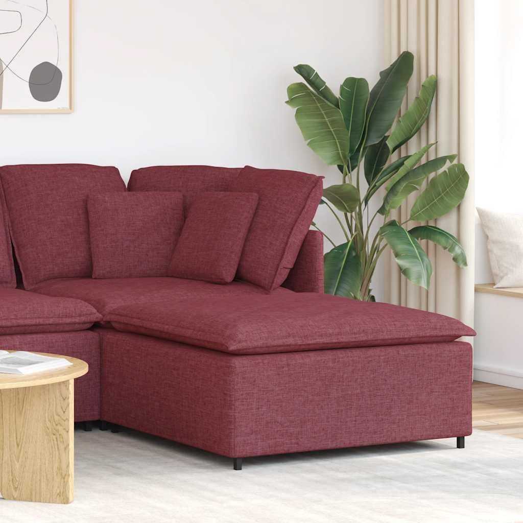 Modulær sofa fodskammel modul 100x100x48 cm vinrød