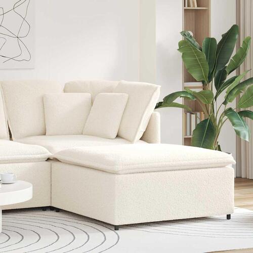 Modulær sofa fodskammel modul 100x100x48 cm cremefarvet