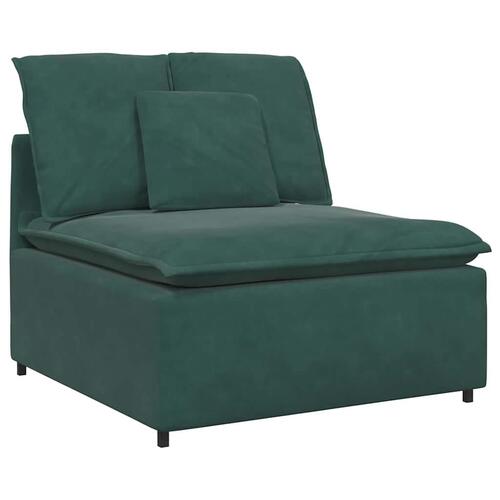Modulsofa med hynder fløjl mørkegrøn