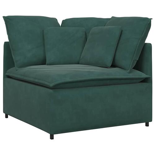 Modulsofa med hynder fløjl mørkegrøn