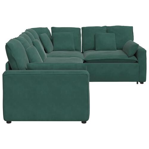 Modulsofa med hynder fløjl mørkegrøn