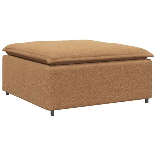 Modulsofa med fodskammel&puder krøllet uldlignende stof beige