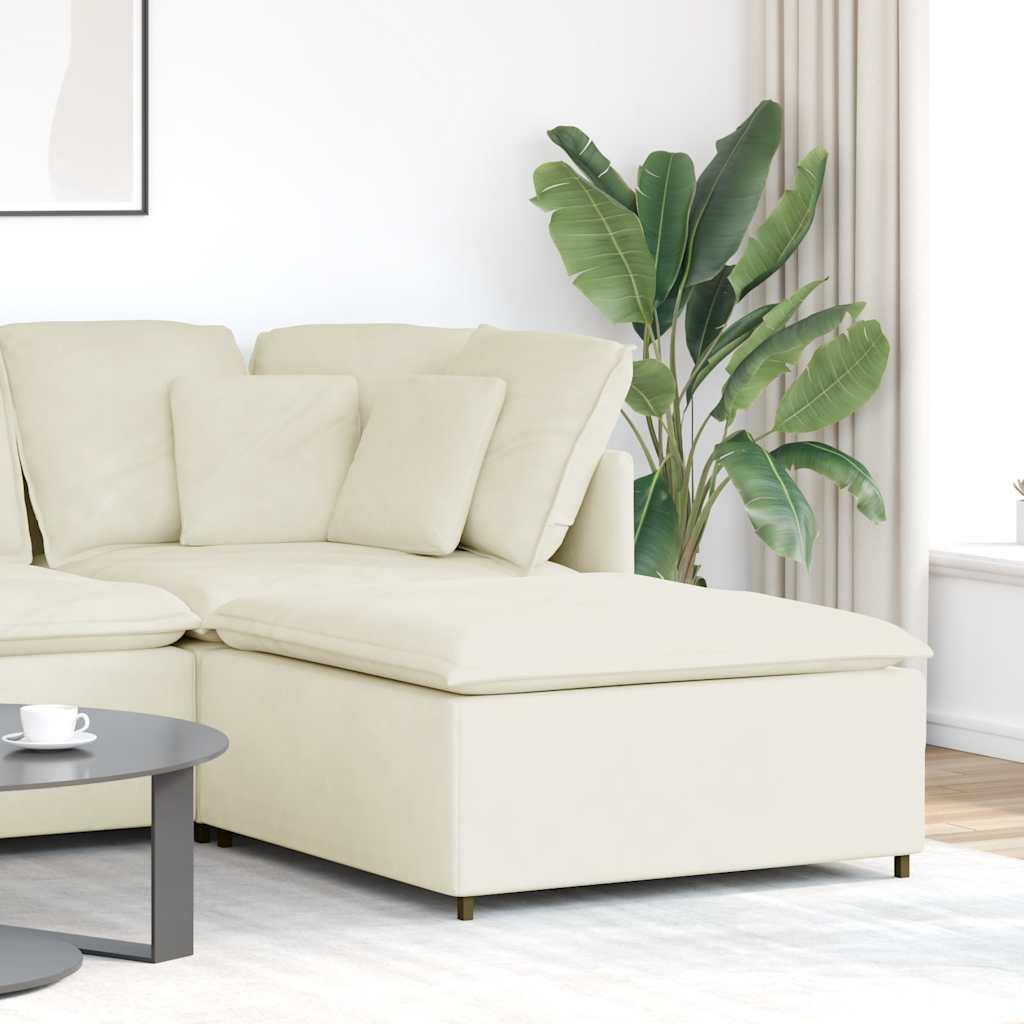 Modulær sofa fodskammel modul 100x100x48 cm cremefarvet