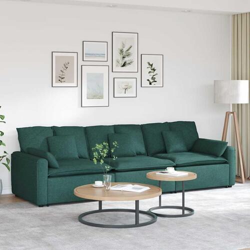 Modulsofa med hynder mørkegrøn