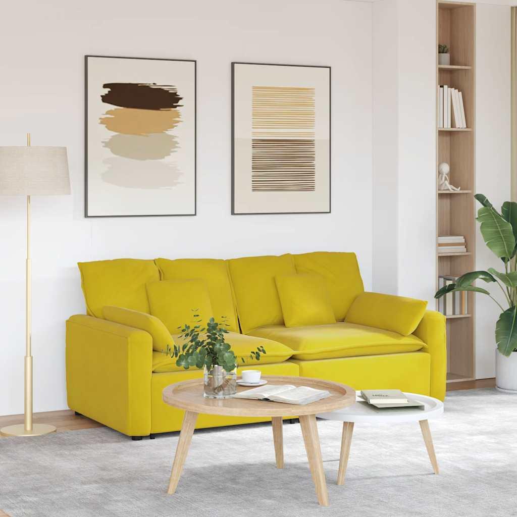 Modulsofa med hynder gul