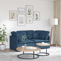 Modulsofa med hynder stof blå