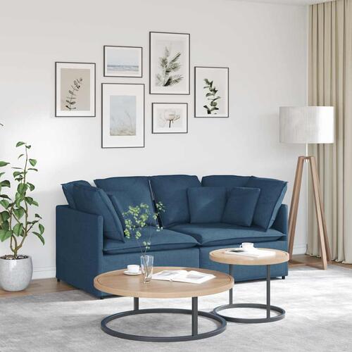 Modulsofa med hynder stof blå