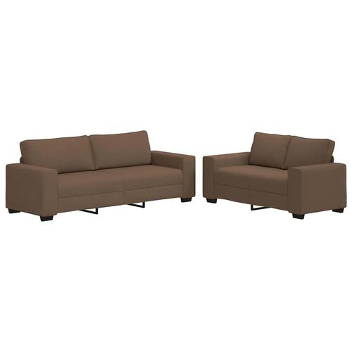 2 personers sofa med hynder stof brun