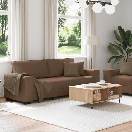 2 personers sofa med hynder stof brun