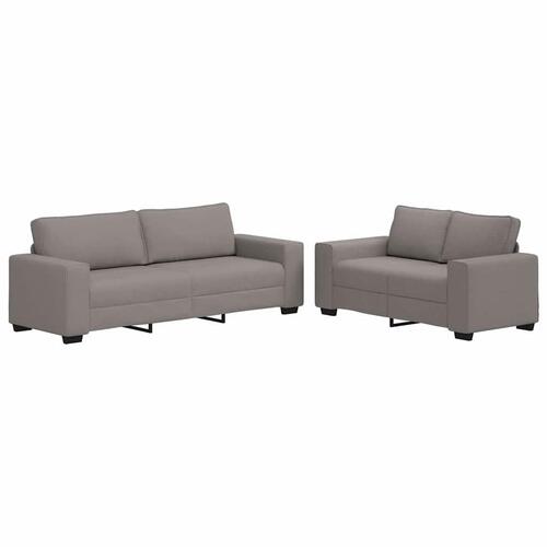 2 personers sofa med hynder stof gråbrun