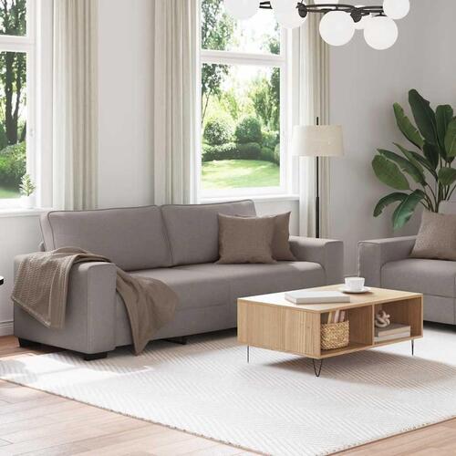 2 personers sofa med hynder stof gråbrun