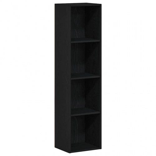 Bogreol i sort eg - 36 × 30 × 143 cm, konstrueret træ, 4 hylder