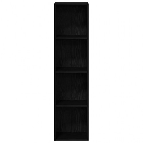 Bogreol i sort eg - 36 × 30 × 143 cm, konstrueret træ, 4 hylder