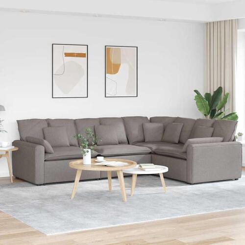 Modulsofa med hynder stof gråbrun