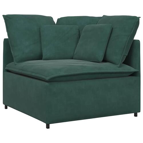 Modulsofa med hynder fløjl mørkegrøn