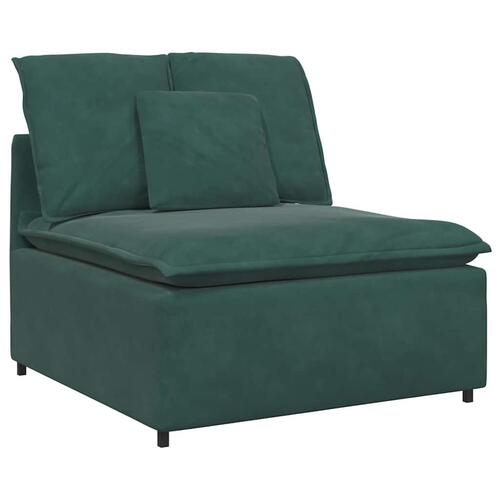 Modulsofa med hynder fløjl mørkegrøn