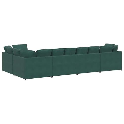 Modulsofa med hynder fløjl mørkegrøn