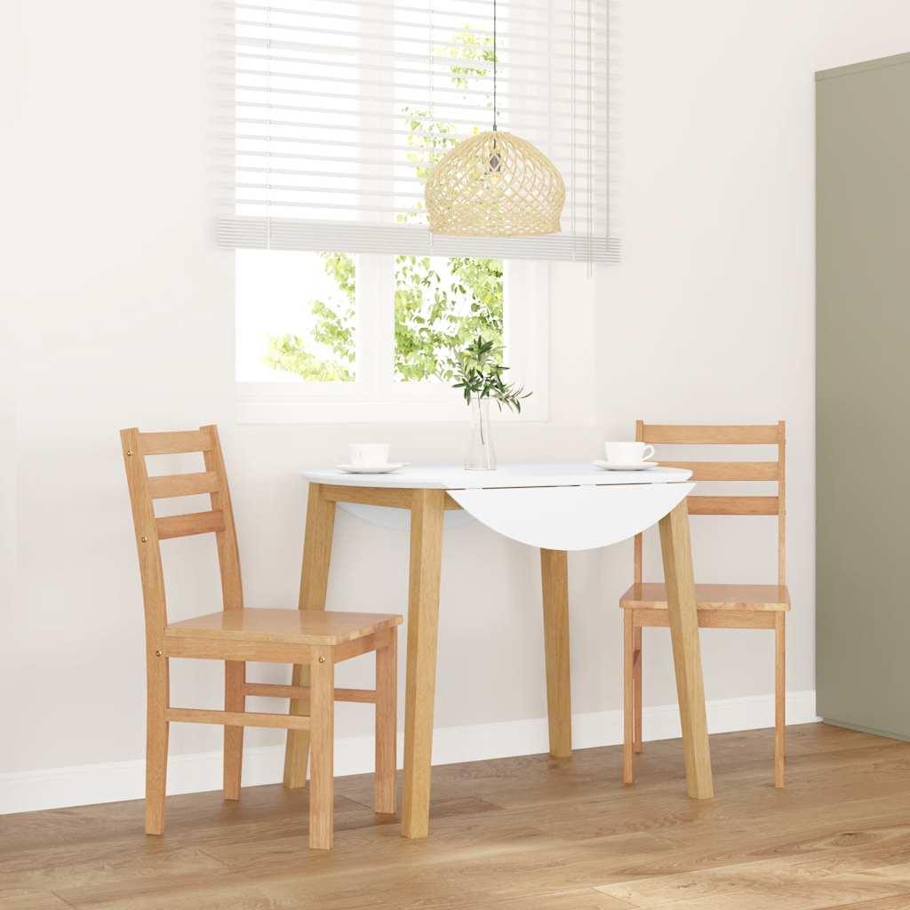 Spisebordsstole Med Hynder 2 Stk. Massivt Gummitræ Brun - Naturfarvet