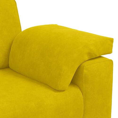 3-personers sofa 178 cm fløjl gul