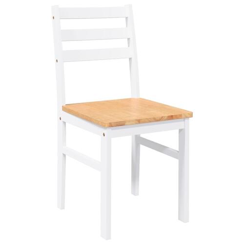 Spisebordsstole 2 stk. massivt gummitræ hvid