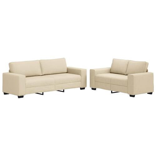 2 personers sofa med hynder stof cremefarvet
